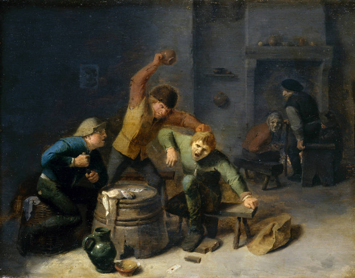 Brouwer, Peasants Brawling over Cards