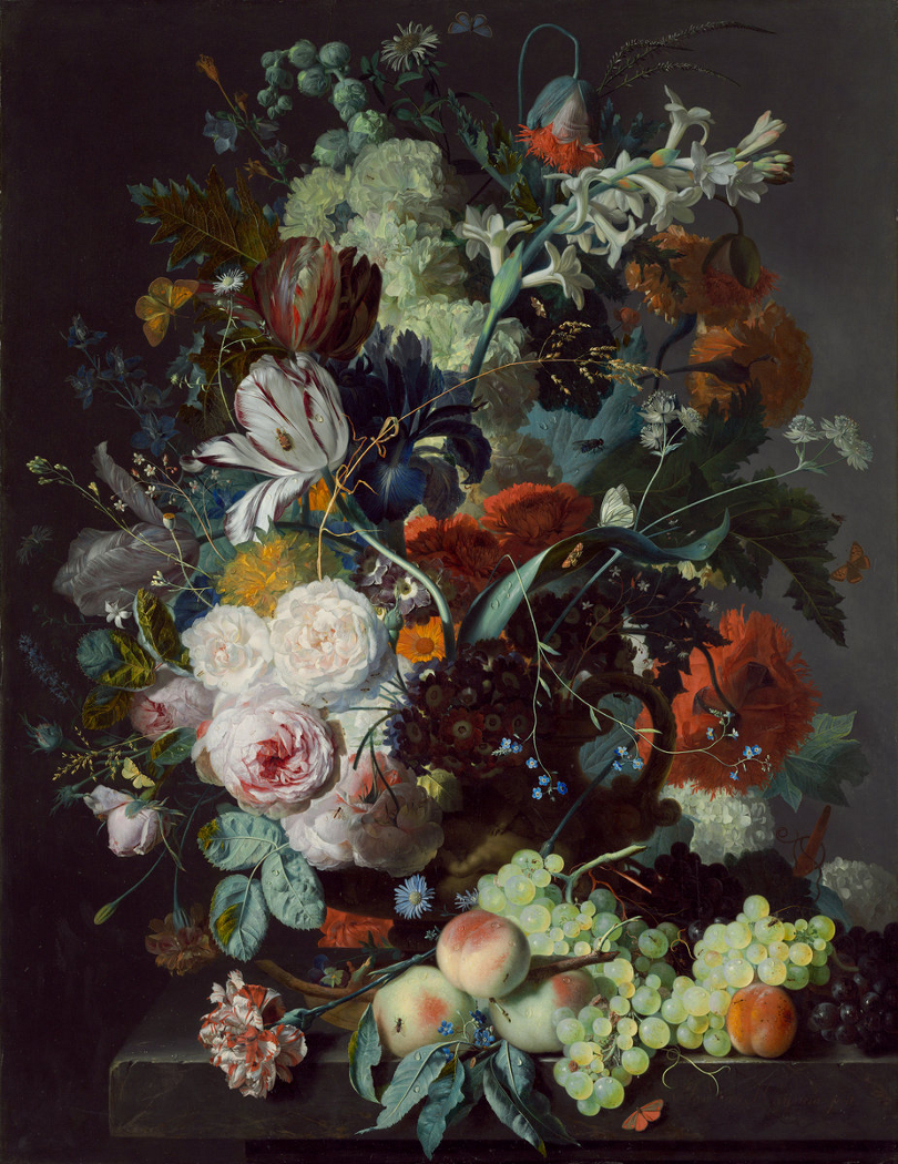 Jan van Huysum, Still Life with Flowers and Fruit