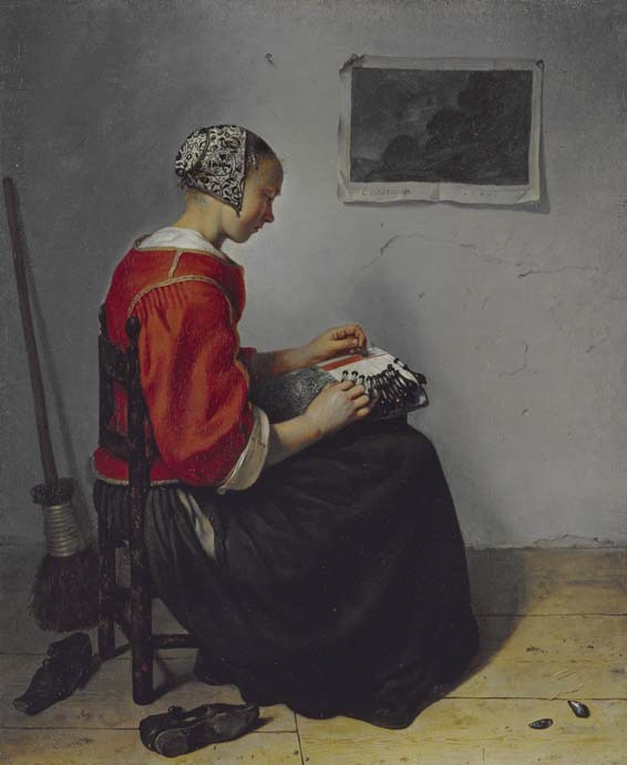 The Lacemaker, Caspar Netscher