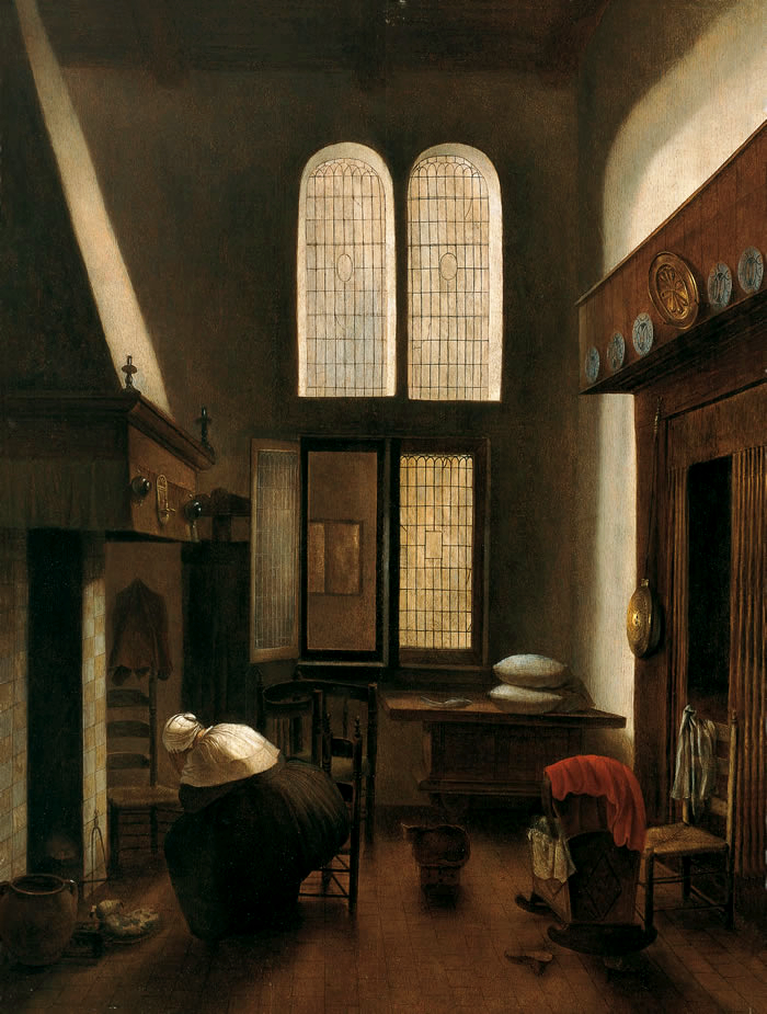 An Interior of a House with a Seated Woman, Jacobus Vrel