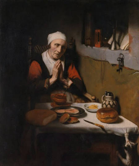 Old Woman Saying Grace, Nicolaes Maes