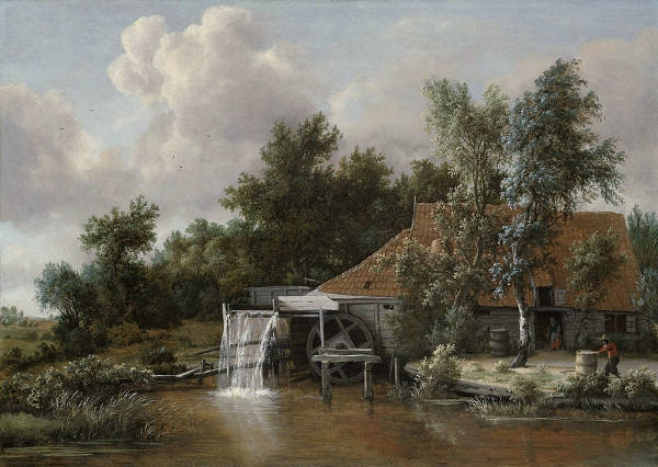 A Watermill, Meindert Hobbema