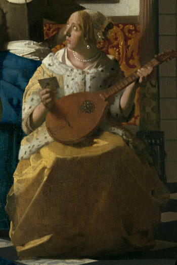 The Love Letter (detail), Johannes Vermeer