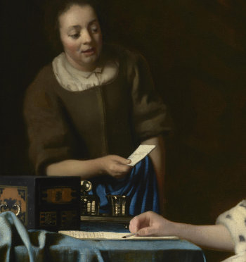 Mistress and Maid (detail), Johannes Vermeer