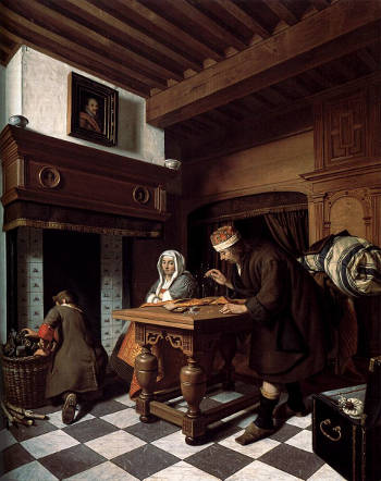A Man Weighing Gold, Cornelis de Man