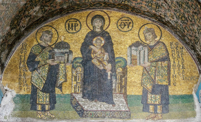 Madonna and Child, Flanked by Emperor Justinian