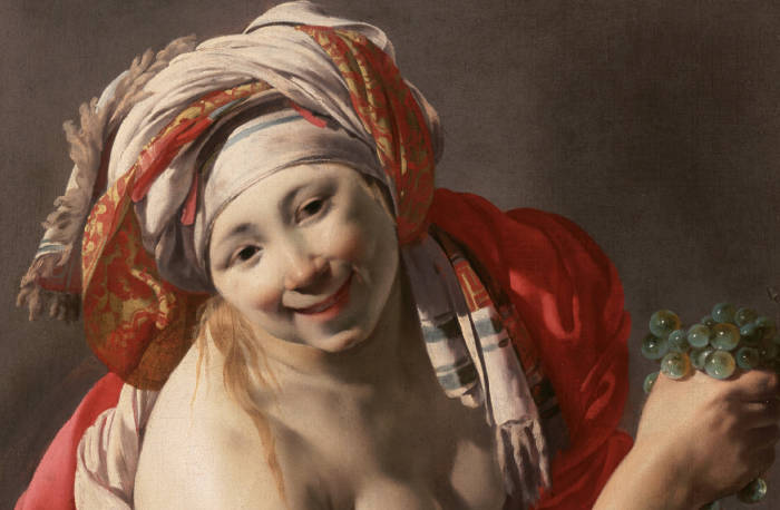 Bacchante with an Ape, hendrick ter Brugghen