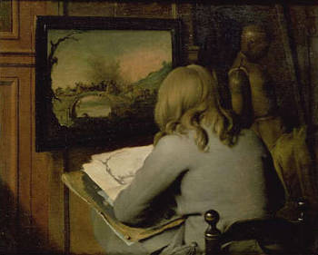 Young Boy Copying a Painting, Wallerand Vaillant