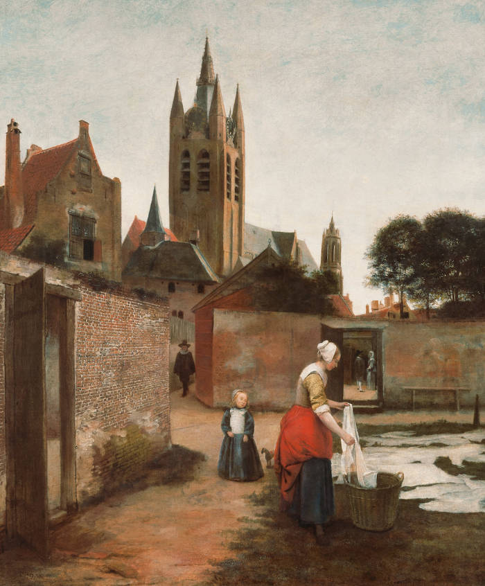 Woman and Child in a Bleaching Ground, Pieter de Hooch