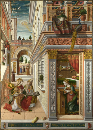 The Annunciation, with Saint Emidius, Carlo Crivelli