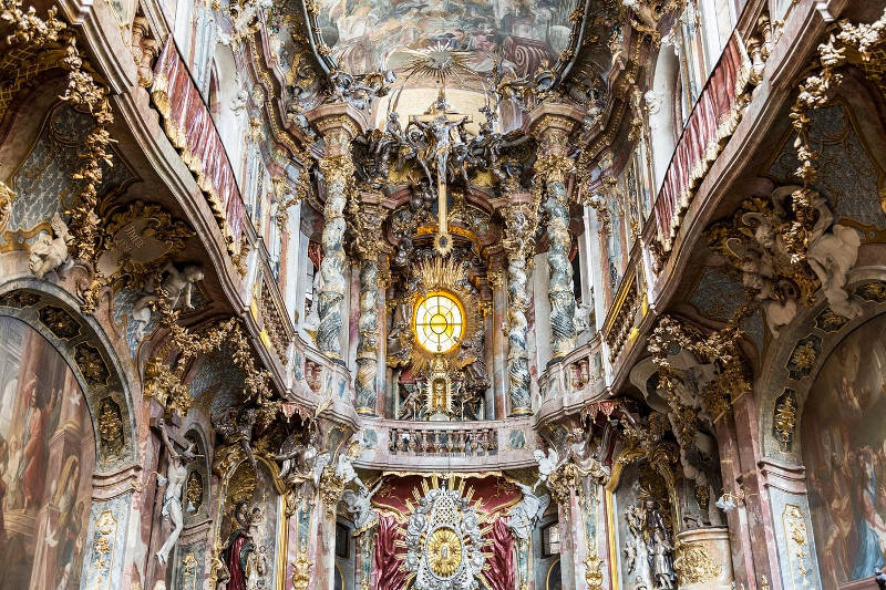 Interior of Sankt Johann-Nepomuk-Kirche (Asamkirche)