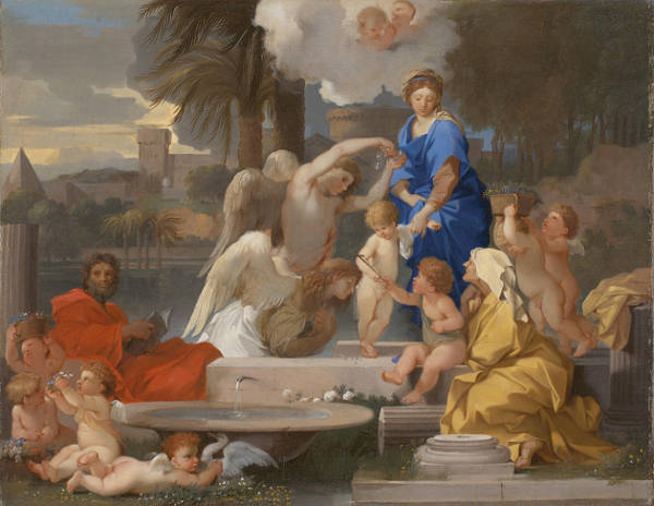 The Holy Family, with Saint Elisabeth and the Infant Saint John the Baptist, Sebastien Bourdon