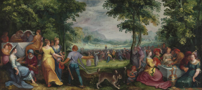 The Adoration of the Golden Calf, Kareòl van Mander the Elder