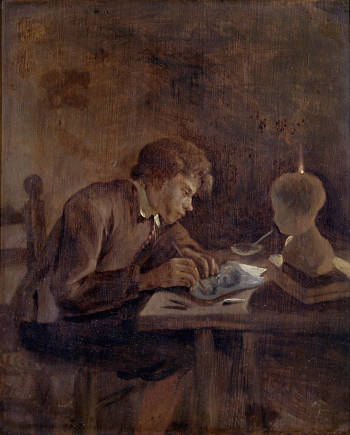 Young Draftsman by Candlelight , Jan Steen