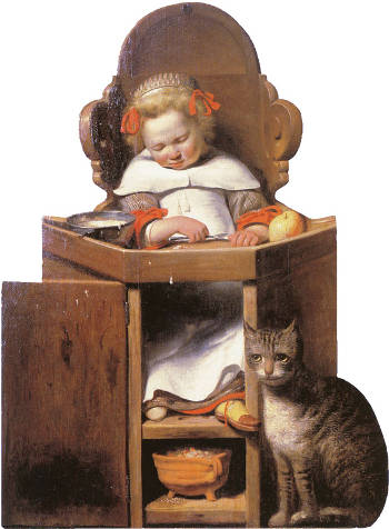 Boy Sleeping in a High Chair, Johannes Verspronck