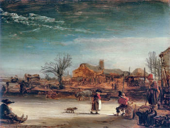 Winter Landscape, Rembrandt van Rijn