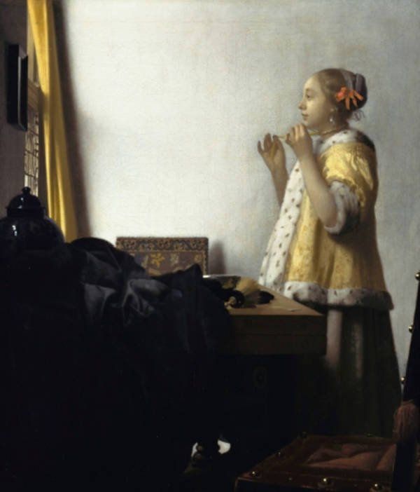 Woman with a Pearl Necklace, Johannes Vermeer