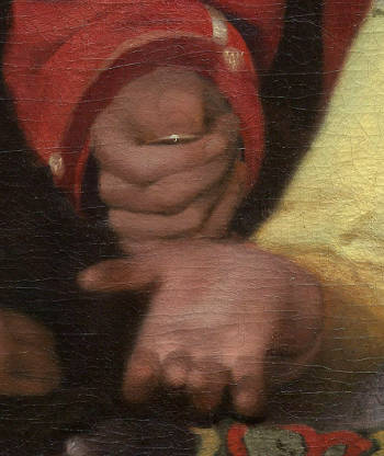 The Procuress (detail), Johannes Vermeer