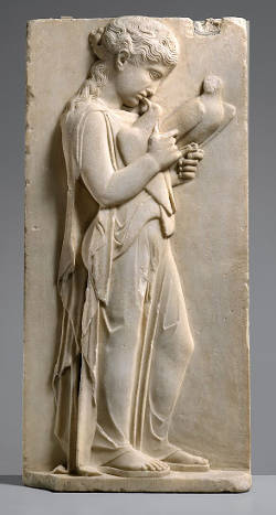 Marble Grave Stele of a Little Girl m Unknow Greek artist