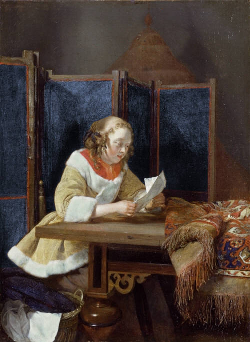 A Lady Reading a Letter, Gerrit ter Borch