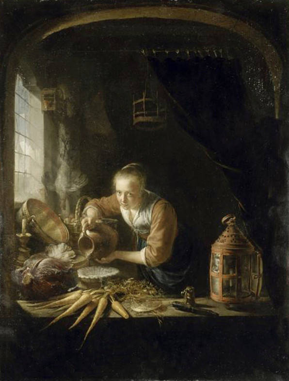 Woman Pouring Water into a Jar, Gerrit Dou