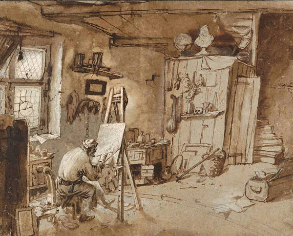 A Painter at Work in his Studio, Thomas Wyck