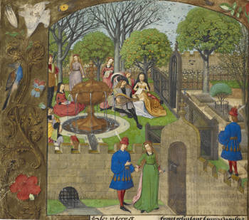 Lutenist and Singers in a Walled Garden, Master of the Prayer Books of around 1500 (fl. from 1485 until 1520)