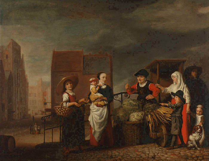 Vegetable Market, Nicolaes Maes
