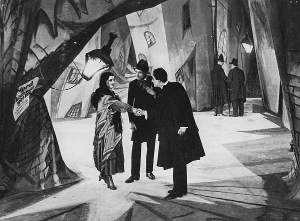 The distinctive mise-en-scène of The Cabinet of Dr. Caligari (Germany, 1920) features jagged architecture.