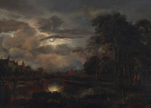 Moonlit Landscape with Bridge, Aert van der Neer