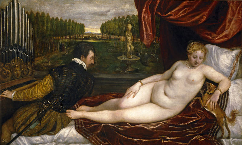 Venus and Organist and Little Dog, Titian