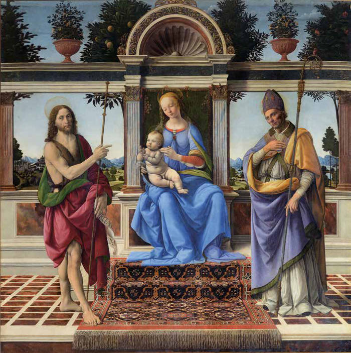 Madonna and Child between St. John the Baptist and St. Donatus of Arezzo, Verrocchio