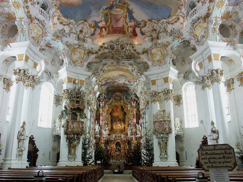 Interior of the Wieskirche (Pilgrimage Church of Wies)