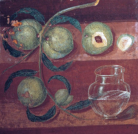 Still Life with Peaches and Water Jar (Fourth Style wall painting from Herculaneum)