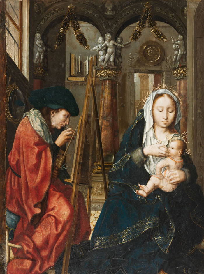 Saint Luke Painting the Virgin and Child, Master fo the Holy Blood