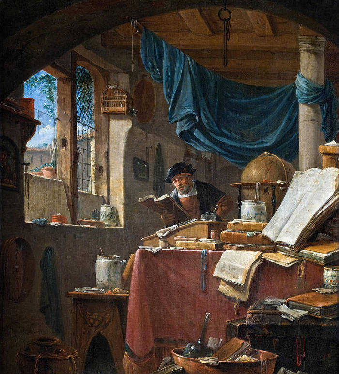 A Scholar in His Study , Thomas Wyck