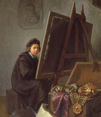 Portrait of the Artist at His Easel in His Studio, Gerrit Dou
