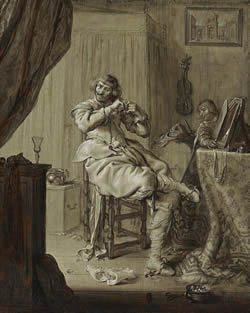 A Cavalier at His Dressing Table, Van de Venne