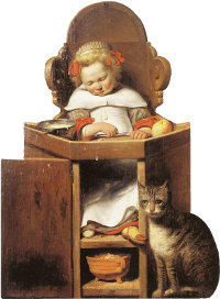 Boy Sleeping in a High Chair, Johannes Verspronck