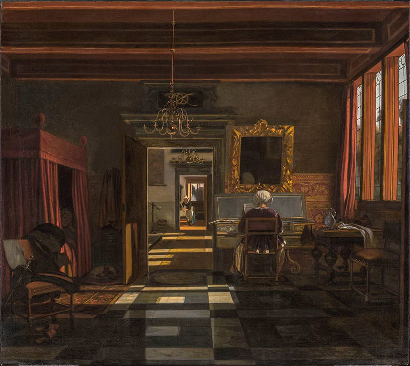 A Lady Playing at the virginal, Emmanuel de Witte