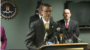 FBI confrence announcing the identifiaction of the theives of the Gardener heist