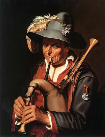 The Bagpiper, Abraham Bloemaert