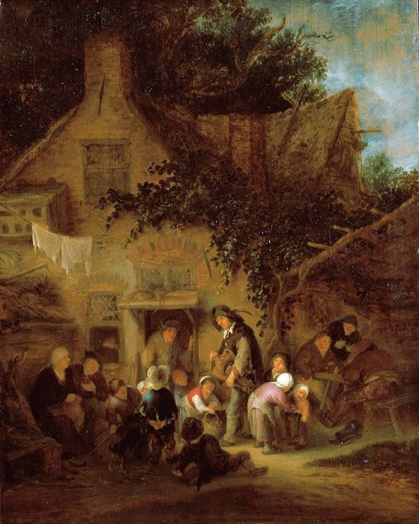 A Hurdy-Gurdy Player outside a Tavern, Adriaen van Ostade