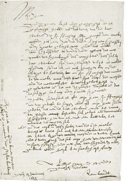 Letter by Rembrandt van Rijn to Constantijn Huygens