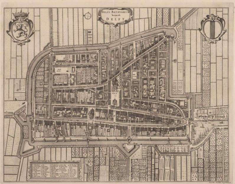 Map of Delft, Willem Blaeu