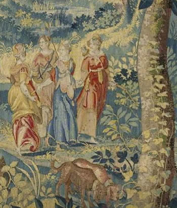 Tapestry depicting the history of Jupiter and Callisto