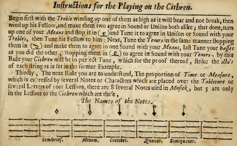 John Playford, Musick's delight on the cithren...