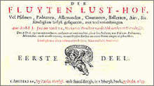 Ttitle page of Jacob van Eyck's Der Fluyten Lust-Hof