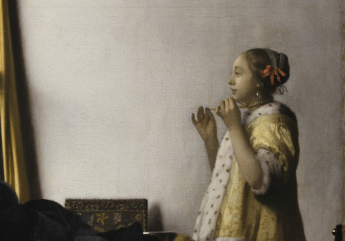 Woman with a Pearl Necklace (detail), Johannes Vermeer