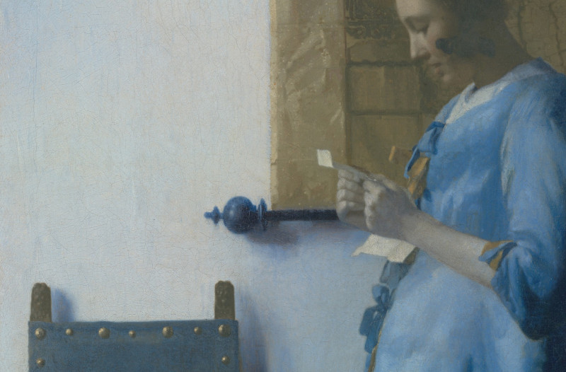 Woman in Blue Reading a Letter (detail), Johannes Vermeer